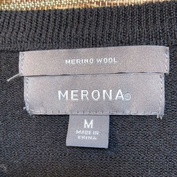 Merona merino wool argyle black and white sweater - Picture 2 of 4